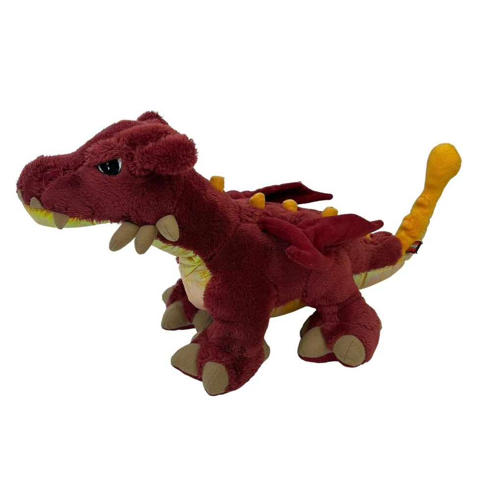 LEGO 2005 Red Yellow Dragon Plush Stuffed Animal Toy Doll Posable Wings 15"